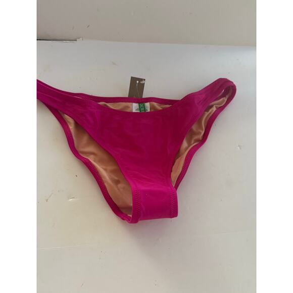 $59.50 NWT J Crew Mid Rise Cheeky Coverage Bikini Swim Bottom Sz M Pink Fuchsia - Picture 7 of 7